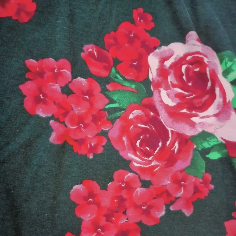 Childrens Place Long Sleeve Green Floral Dress sz M 7/8 Girls Pink RoseValentine